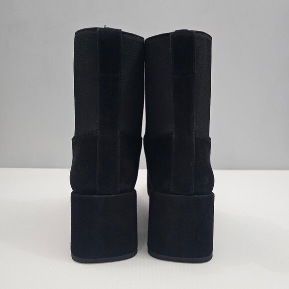 Vince Kimmy Chelsea Ankle Boot Womens 7 Black Suede Block Heel Designer Slip On - Picture 6 of 13